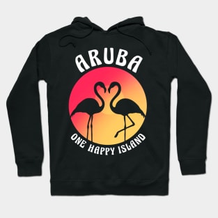 Aruba One Happy Island Aruba Island Flamingo Hoodie